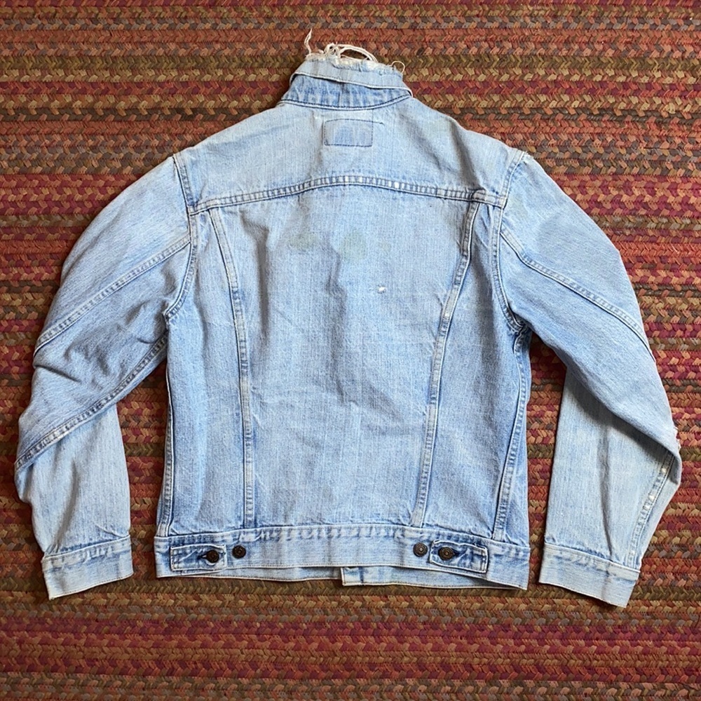 RARE VINTAGE DISTRESSED LEVIS TRUCKER JACKET WELL WORN AGED ONE OF A KIND OF - Picture 7 of 10